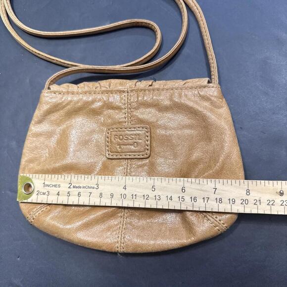 Fossil Boho Brown Leather Crossbody Bag Purse Key Adjustable Vintage Y2K - Picture 3 of 14